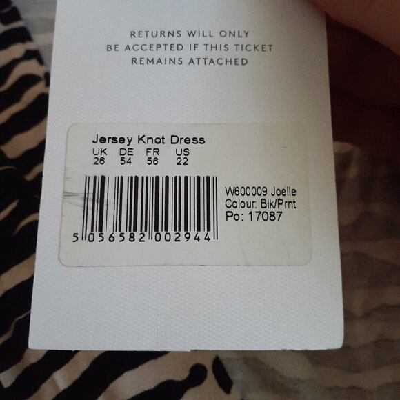 Seraphine Curve NWT Women's Maternity Size 22 Jersey Knot Zebra Print Dress - Picture 8 of 15